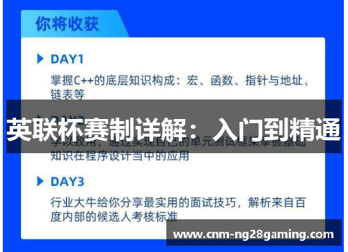 英联杯赛制详解：入门到精通